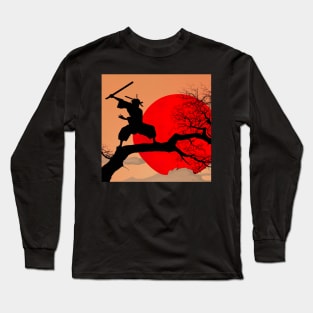 Kenjutsu Sword Digital Japanese Art Long Sleeve T-Shirt